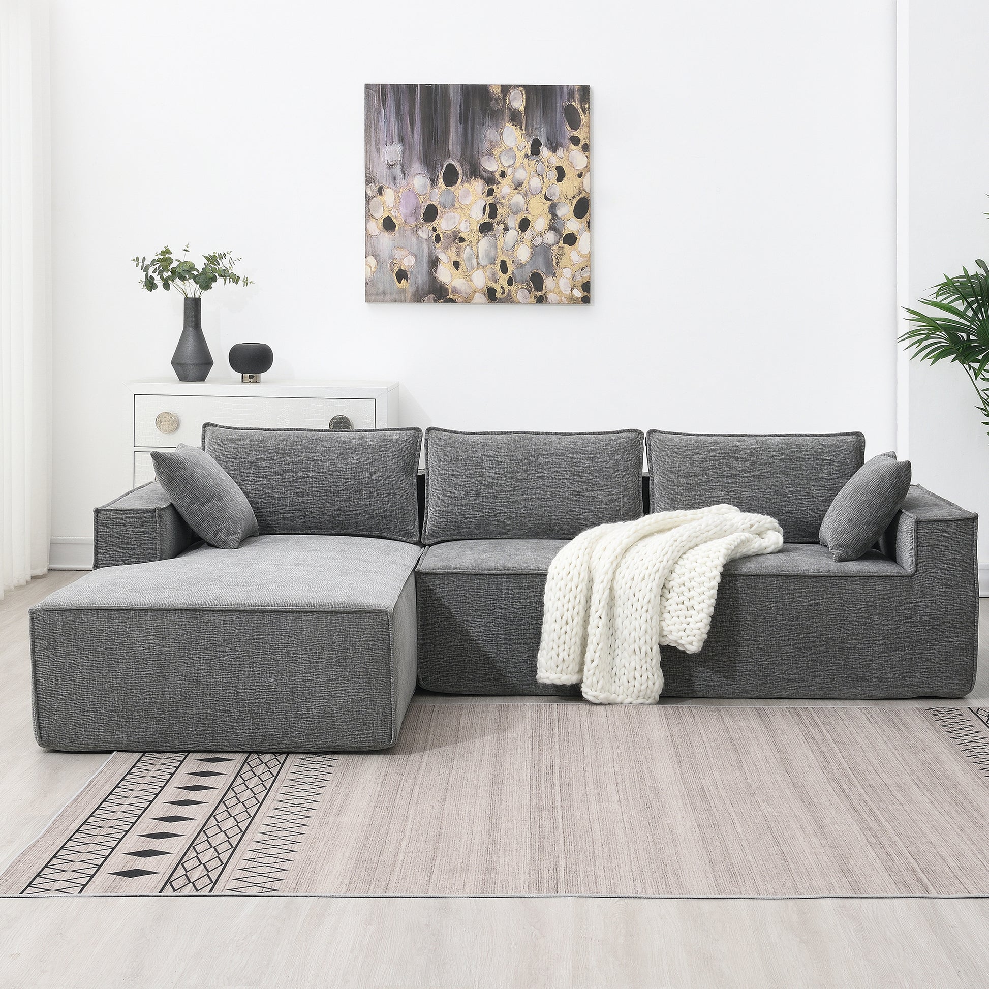 9587G Package Gray Chenille 1 Seat