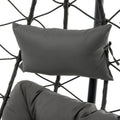 2 Persons Egg Chair With Stand Indoor Outdoor Swing Chair Patio Wicker Hanging Egg Chair Hanging Basket Chair With Stand For Bedroom Living Room Balcony Gray Steel