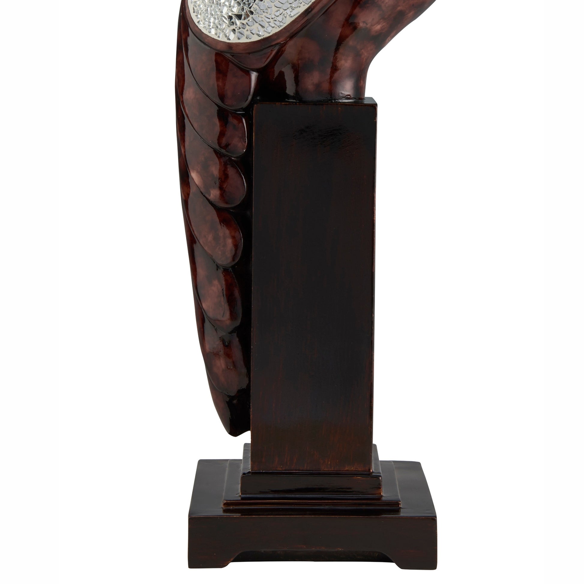 26.5 In Folius Floral Foliage Long Neck Crane Bird Decoration Cherry Polyresin