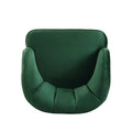 Upholstered Barrel Accent Chair With Wooden Legs Emerald Rubberwood Velvet
