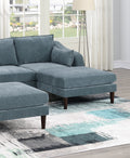 Contemporary 5Pcs Modular Sectional Set One Arm Chairs Armless Chair Ottoman L Shaped Sectional Mineral Morgan Fabric Grayish Primary Living Space Cushion Back Classic,Contemporary,Modern Modular