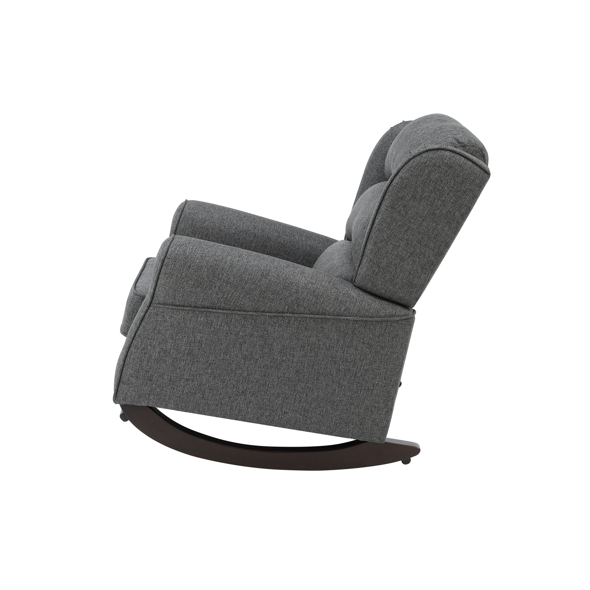 Grey Rocking Chair With Flared Arm Cushion Solid Grey Primary Living Space Foam Rocking Chairs Solid Back Wood Fabric