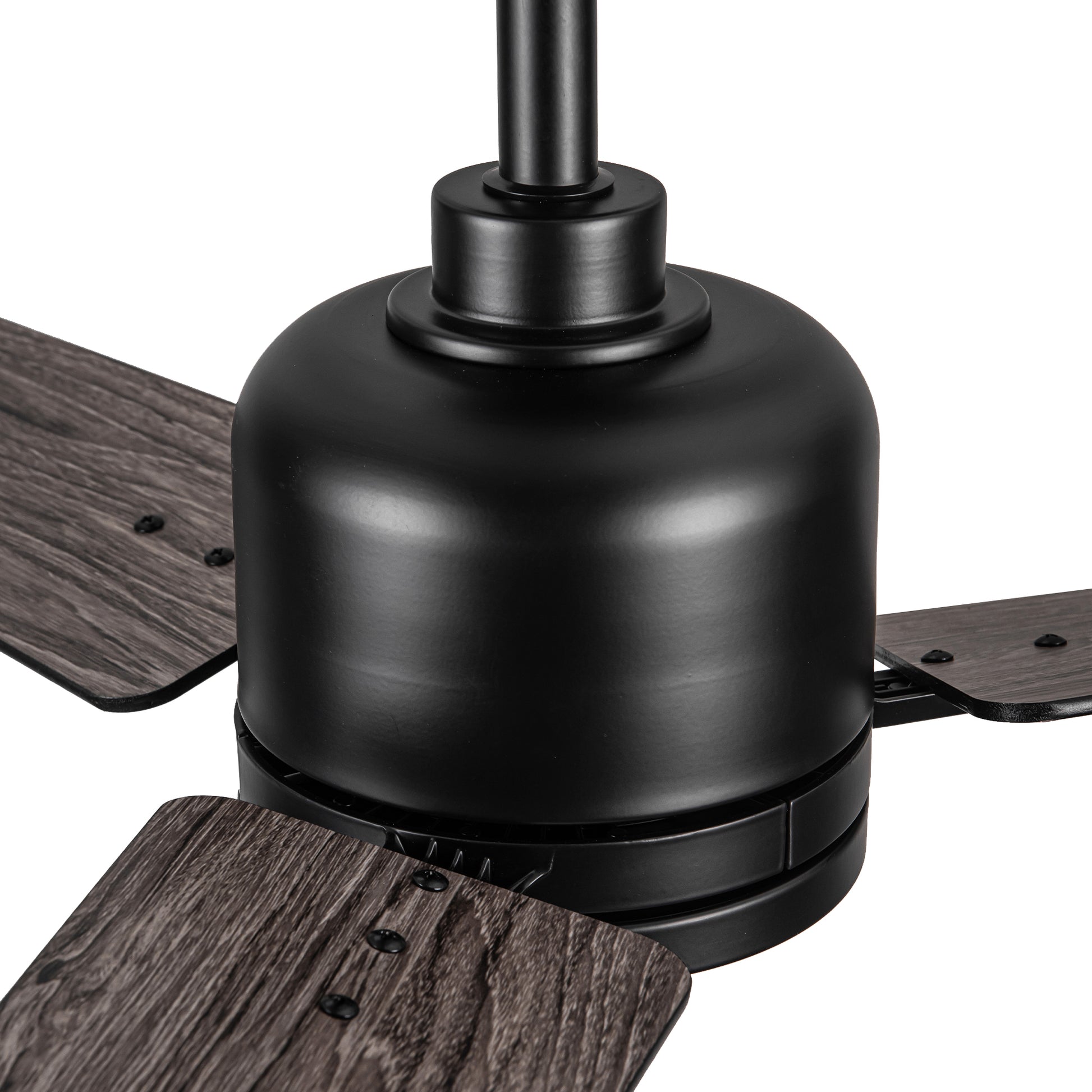 48" Black Lowe Profile Ceiling Fan With Light Black Plywood