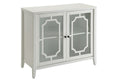 Ceara White Finish Console Cabinet White Glass,Mdf