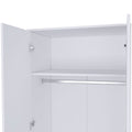 Ambery 180 Armoire, Two Shelves, Double Door, Metal Rod, One Drawer White White Bedroom Modern Particle Board Particle Board