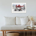 Tree Farm Wagon White Framed Wall Art For Living Room, Bedroom Wall Art Print For Home Decor By Lori Deiter Multi Wood Paper