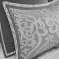 8 Piece Jacquard Comforter Set Silver Silver Cal King California King Silver Silver Polyester