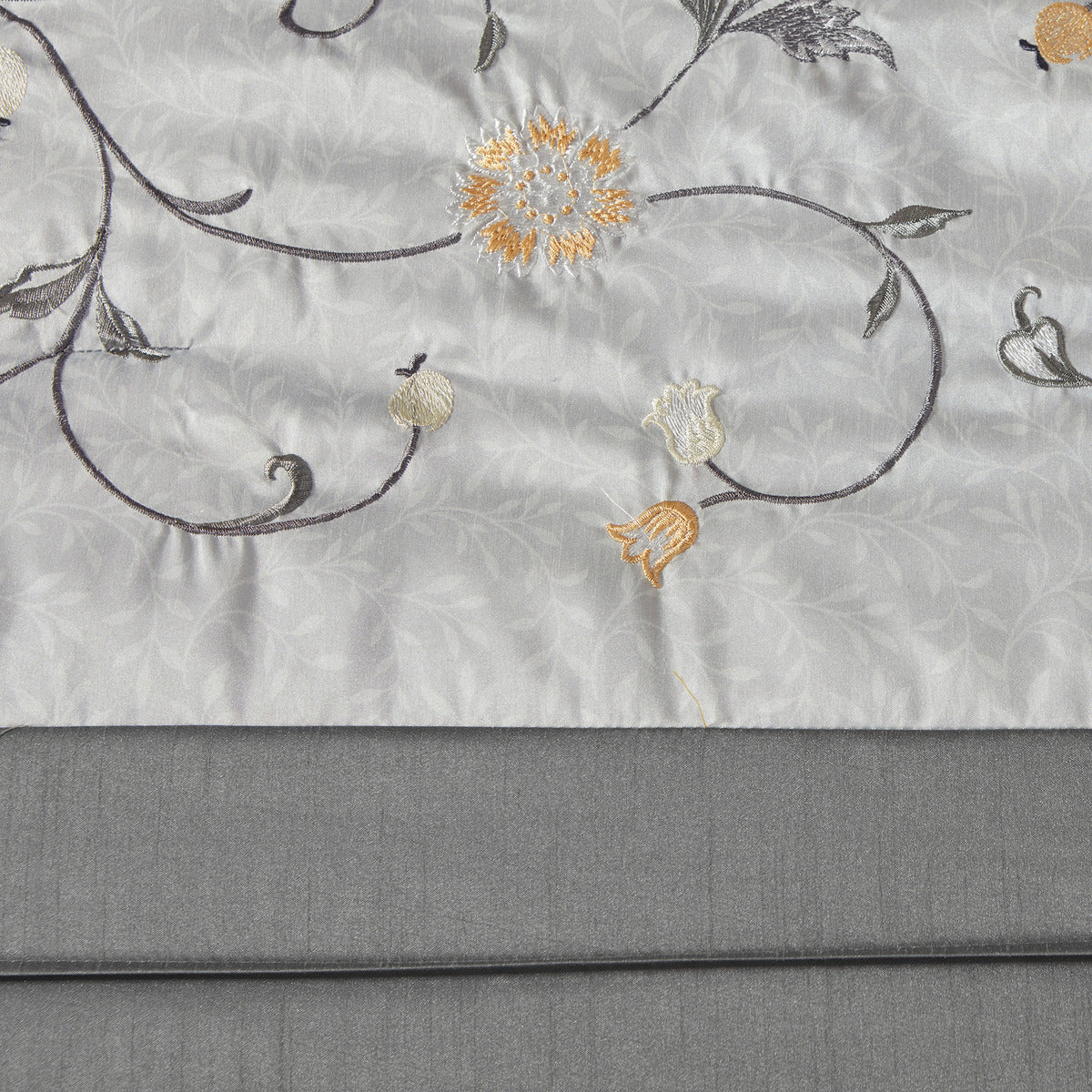 Embroidered 7 Piece Comforter Set Yellow King King Yellow Polyester