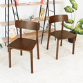 Pierre Walnut Dining Chair Set Of 2 Solid Brown,Wood Brown Dining Room Wipe Clean Mid Century Modern Dining Chairs Walnut Set Of 2 Solid Wood