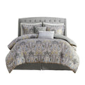 6 Piece Cotton Comforter Set Grey King King Grey Cotton