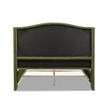Marcella Upholstered Shelter Headboard Bed Set, Queen, Olive Green Performance Velvet Box Spring Required Queen Olive Green Wood Foam Velvet Velvet