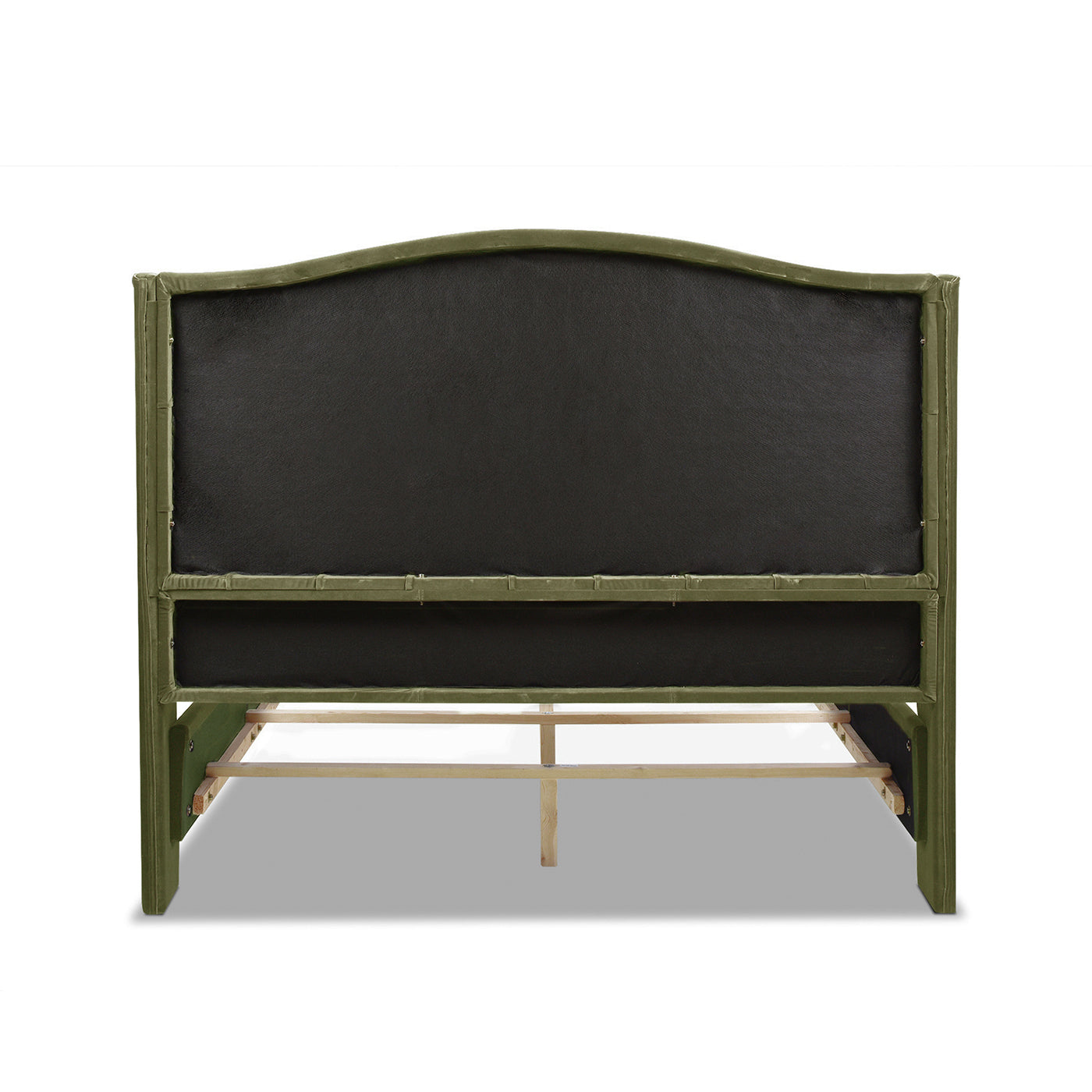 Marcella Upholstered Shelter Headboard Bed Set, Queen, Olive Green Performance Velvet Box Spring Required Queen Olive Green Wood Foam Velvet Velvet