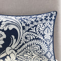 7 Piece Cotton Printed Comforter Set Indigo King King Indigo Polyester
