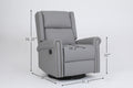 360 Degree Swivel Upholstered Manual Recliner With Trims For Living Room, Grey Gray Wood Primary Living Space Soft Handle Pu