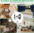 Hiwkltclamplightmx2 2 Pack Clamp Lamp Light With 8.5 Inch Aluminum Reflector Up To 150 Watt E26 Socket No Bulb Included 6 Feet 18 2 Spt 2 Cord, Silver Silver Aluminium