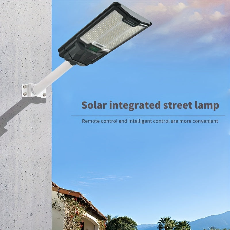 Solar Street Lights Outdoor, Parking Lot Lights With 66Pcs Led Beadsip65 Waterproof Solar Flood Lights, Dusk To Dawn Solar Lights For Garden, Street Side Road,Courtyard Villa,City Square Black White Modern,Sporty,Vintage Metal