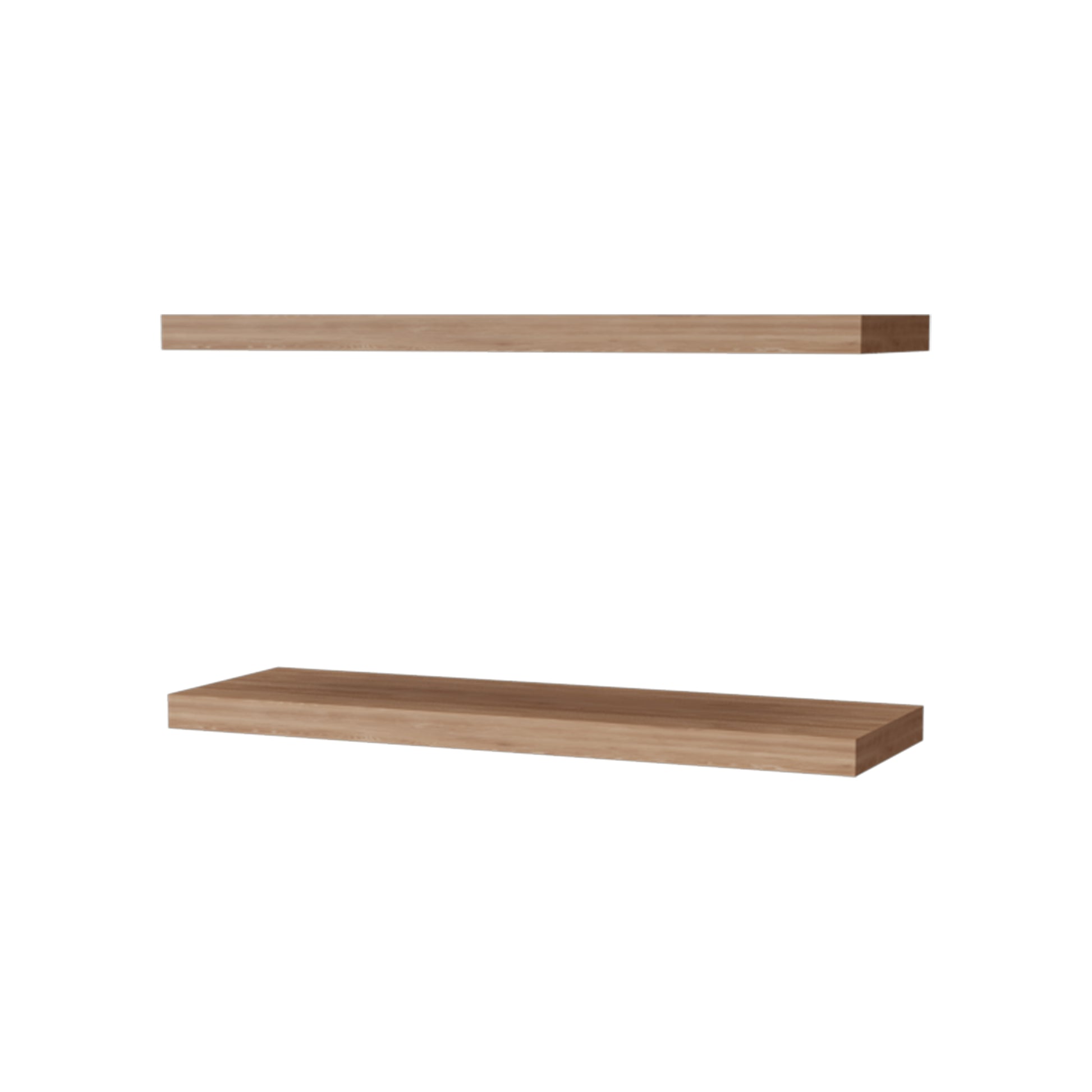 Iva Floating Shelf In Melamine X2, Pine Light Oak Primary Living Space Minimalist,Modern Particle Board Melamine
