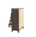 Bedroom Furniture Rustic Grey Oak Simple 1Pc Tall Chest 5 Drawers Storage Solidwood Chest Gray Bedroom Modern,Transitional Pine Particle Board Mdf,Solid Wood