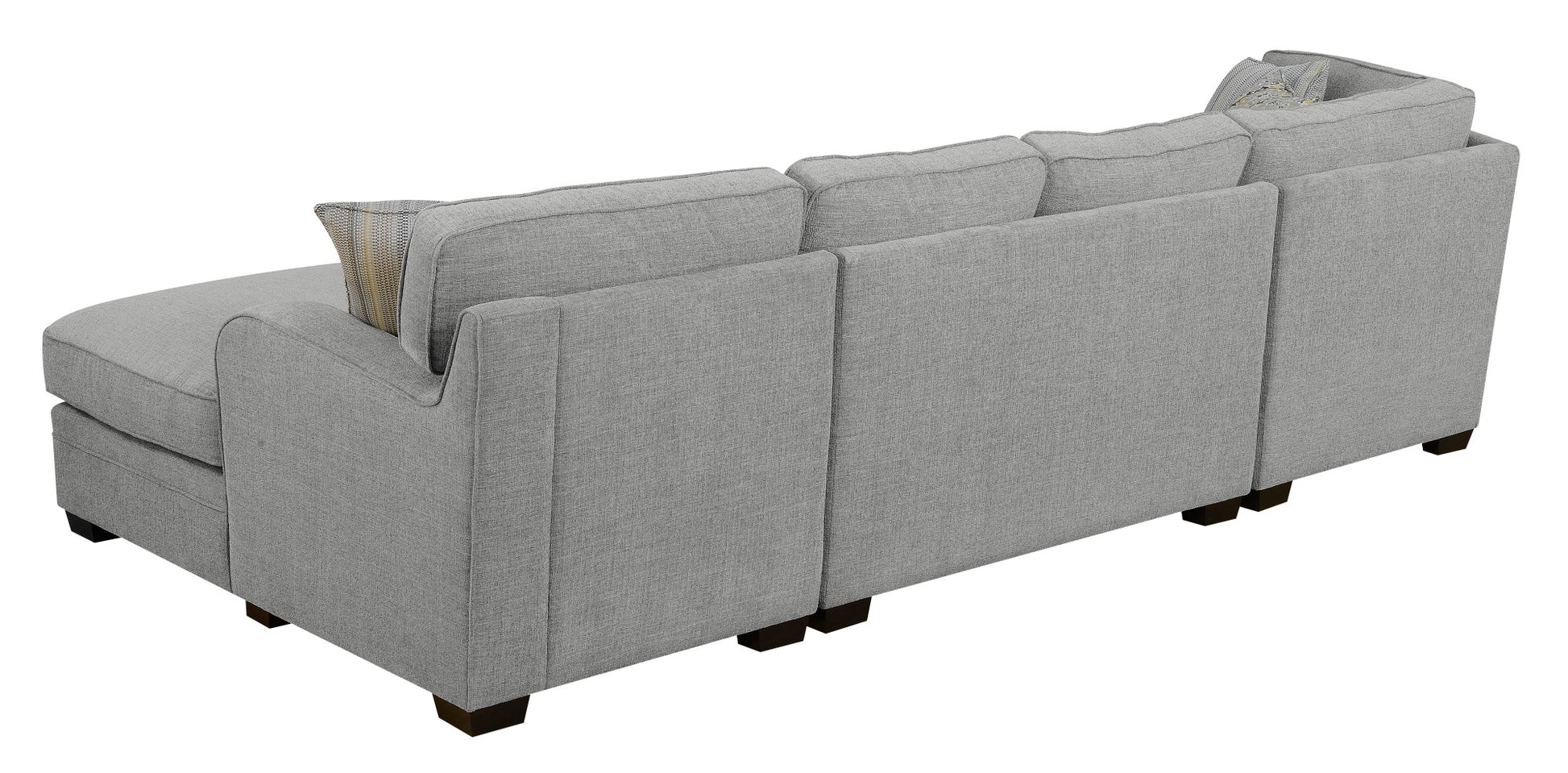 Berza Gray Right Side Facing Chaise Sectional Gray Foam Engineered Wood 4 Seat