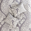 7 Piece Cotton Printed Comforter Set Grey Cal King California King Grey Polyester