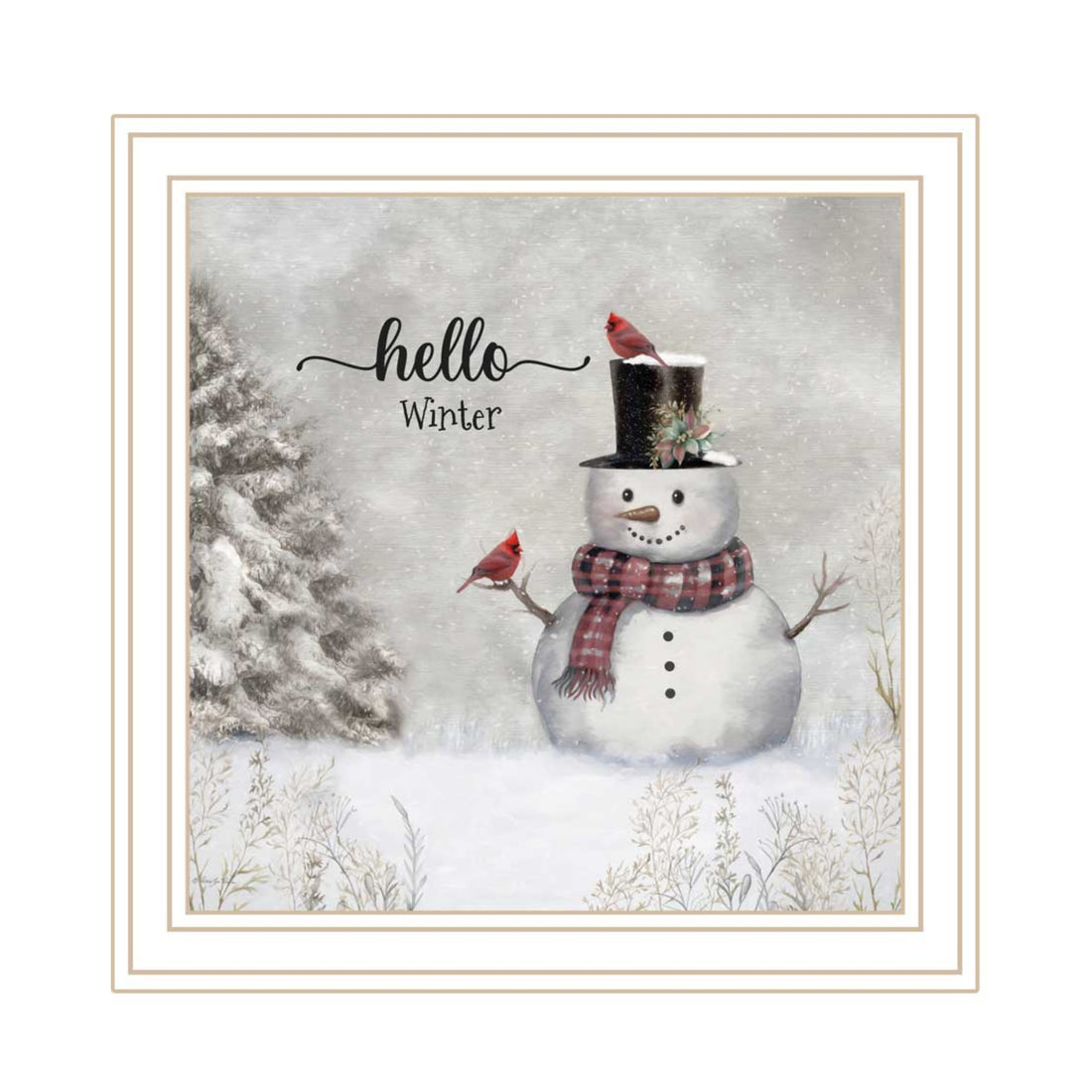 2 Piece Vignette Winter Peace On Earth White Framed Wall Art For Living Room, Holiday Wall Art Print For Home Decor, Bedroom Wall Art By Robin Lee Viera Multicolor Wood Paper