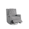 Contemporary Dark Gray Color Polyfiber Swivel Recliner Chair 1Pc Manual Motion Wing Back Tufted Cushion Living Room Furniture Glider Chair Dark Grey Polyester Manual Handle Primary Living Space Tufted Back Contemporary,Modern,Transitional Foam Solid Wood