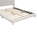 Full Size Upholstered Platform Bed With Soft Headboard,Beige Full Beige Upholstered