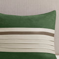 7 Pc Pieced Faux Suede Comforter Set Green Cal King California King Green Polyester