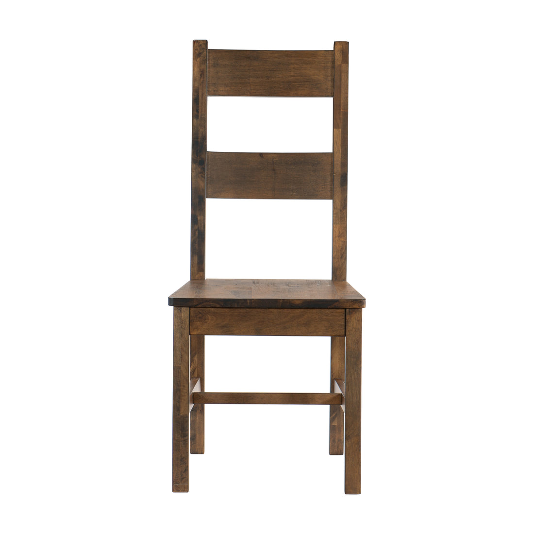 Classic Transitional Design Dining Chairs Set Of 2 Solid Rubber Wood Dining Furniture Burnished Brown Finish Brown Primary Living Space Classic,Rustic,Transitional Side Chair Solid Wood