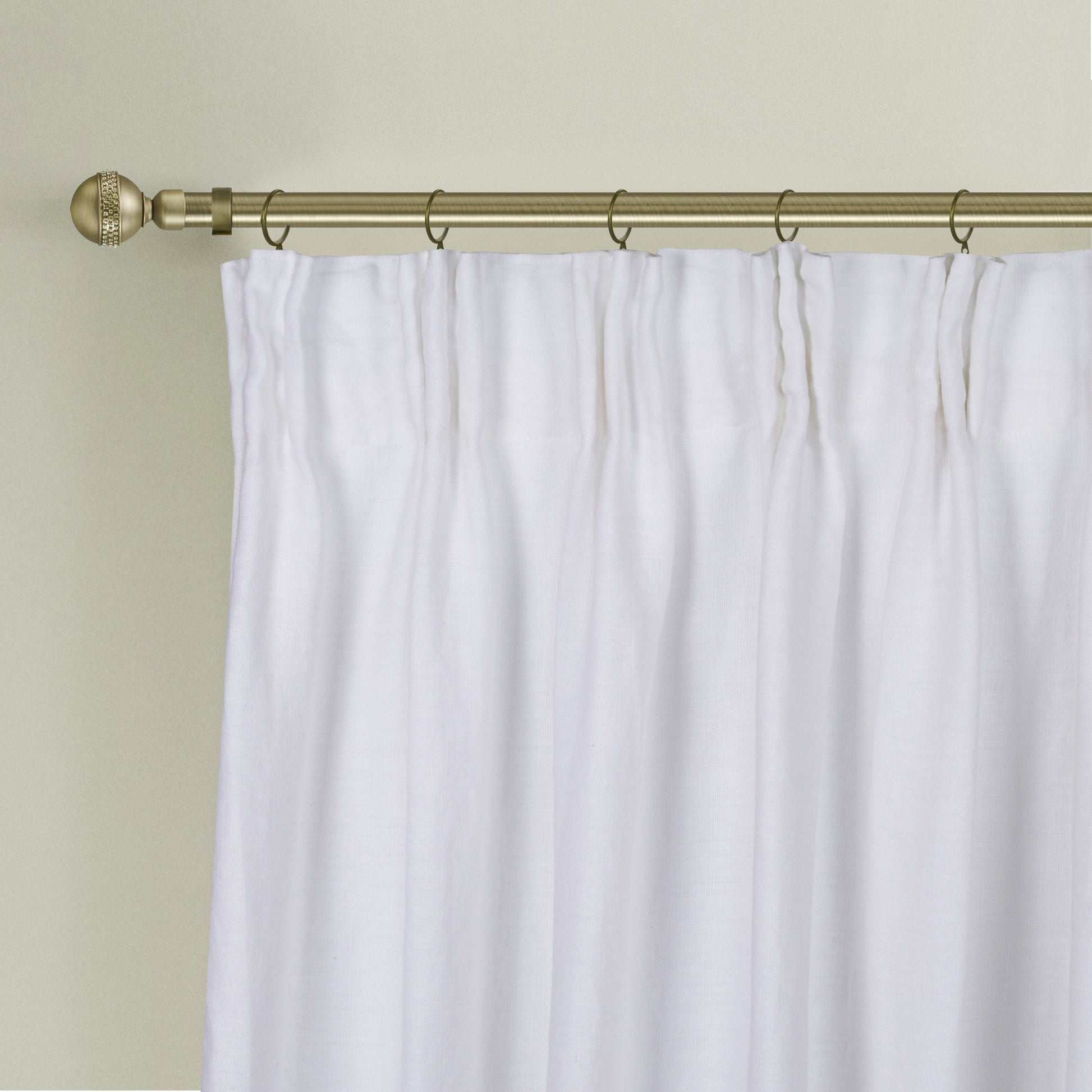 Newport Cotton Lining Window Curtains For Bedroom, Linen Curtains For Living Room, 84 Inches Long Curtains For Living Room, White White Linen