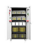 Garage Storage Cabinets With Locking Doors And 4 Adjustable Shelves Black White Metal