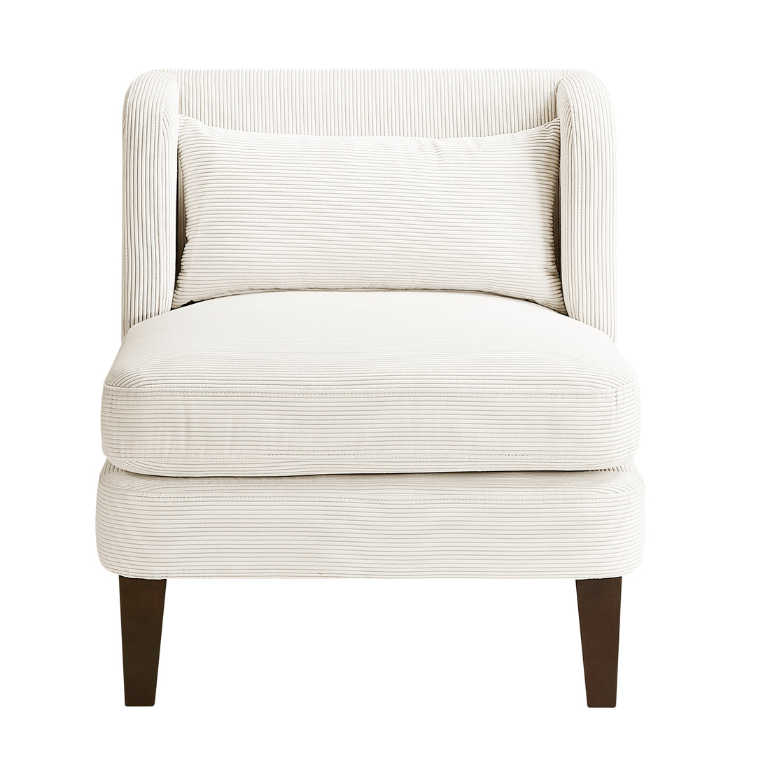 Modern Beige Accent Chair Cushion Seat Corduroy Fabric Upholstery Pillow Living Room Furniture 1Pc Beige Primary Living Space Modern Plywood