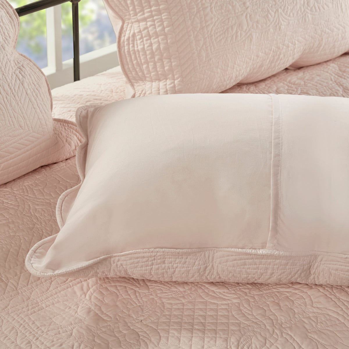 6 Piece Reversible Soped Edge Daybed Cover Set Blush Daybed Blush Microfiber