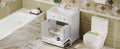 30'' Bathroom Vanity With Resin Sink, Solid Wood Frame Bathroom Storage Cabinet With Soft Closing Doors, Retro Style, White Same As Sw000118Aak White Bathroom Modern Solid Wood Mdf Resin