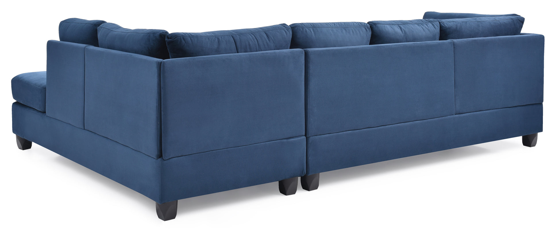 Malone G630B Sc Sectional Without Ottoman Navy Blue Navy Blue Foam Microfiber 3 Seat