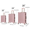 Luggage Sets 20 24 28 Inch Three Model Set, Stylish Suitcase With Aluminum Frame Password Lock, Suitable For Travel Suitcases And Suitcases Rose Gold Contemporary Aluminum,Pc