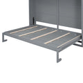 Queen Size Murphy Bed Wall Bed With Top Shelves & Usb,Gray Queen Gray Plywood