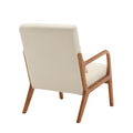 Coolmore Modern Accent Chair, Solid Wood Padding Lounge Armchairs With One Pillow For Living Room, Bedroom, Guest Room Beige Beige Brown Primary Living Space Modern Rubberwood Foam Velvet