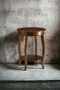 Aberta Walnut Finish Accent Table Walnut Synthetic Wood