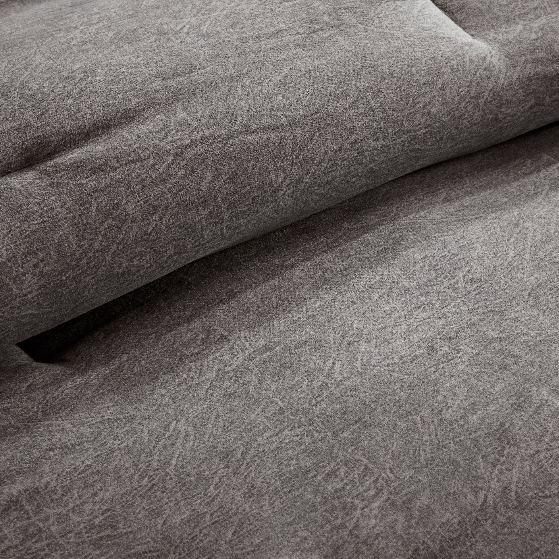 7 Piece Faux Suede Comforter Set Grey Cal King California King Grey Polyester
