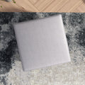 Amber Square Upholstered Ottoman Light Gray Linen Light Gray Brown Linen Wood Medium Firm Backless Solid Grey Mid Century Modern Square Armless Foam Linen,Solid Wood