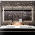 Smart Led Medicine Cabinet With Gfci Outlet & Blum Hinges, Buil Built In High Power Outlet ,72*36 Inchstepless Dimming & Anti Fog,Integrated Design,Multifunctional Bathroom Storage Silver Aluminium