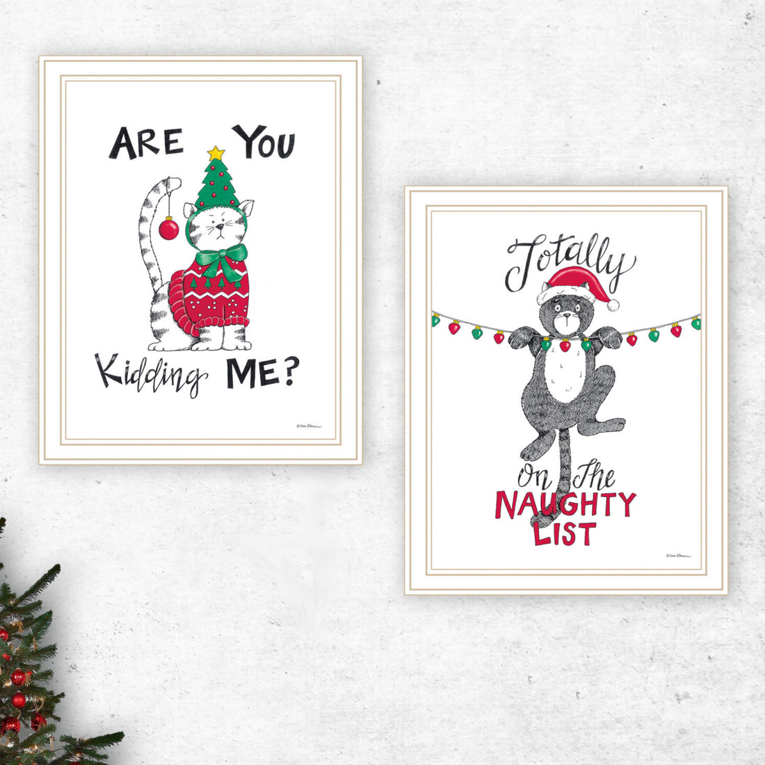 2 Piece Vignette Are You Kidding Me White Framed Wall Art For Living Room, Bedroom Wall Art Print For Home Decor By Deb Strain Multi Wood Paper