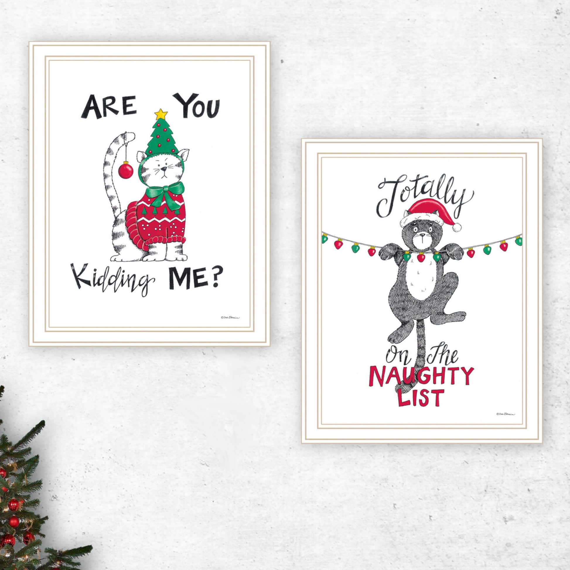 2 Piece Vignette Are You Kidding Me White Framed Wall Art For Living Room, Bedroom Wall Art Print For Home Decor By Deb Strain Multi Wood Paper