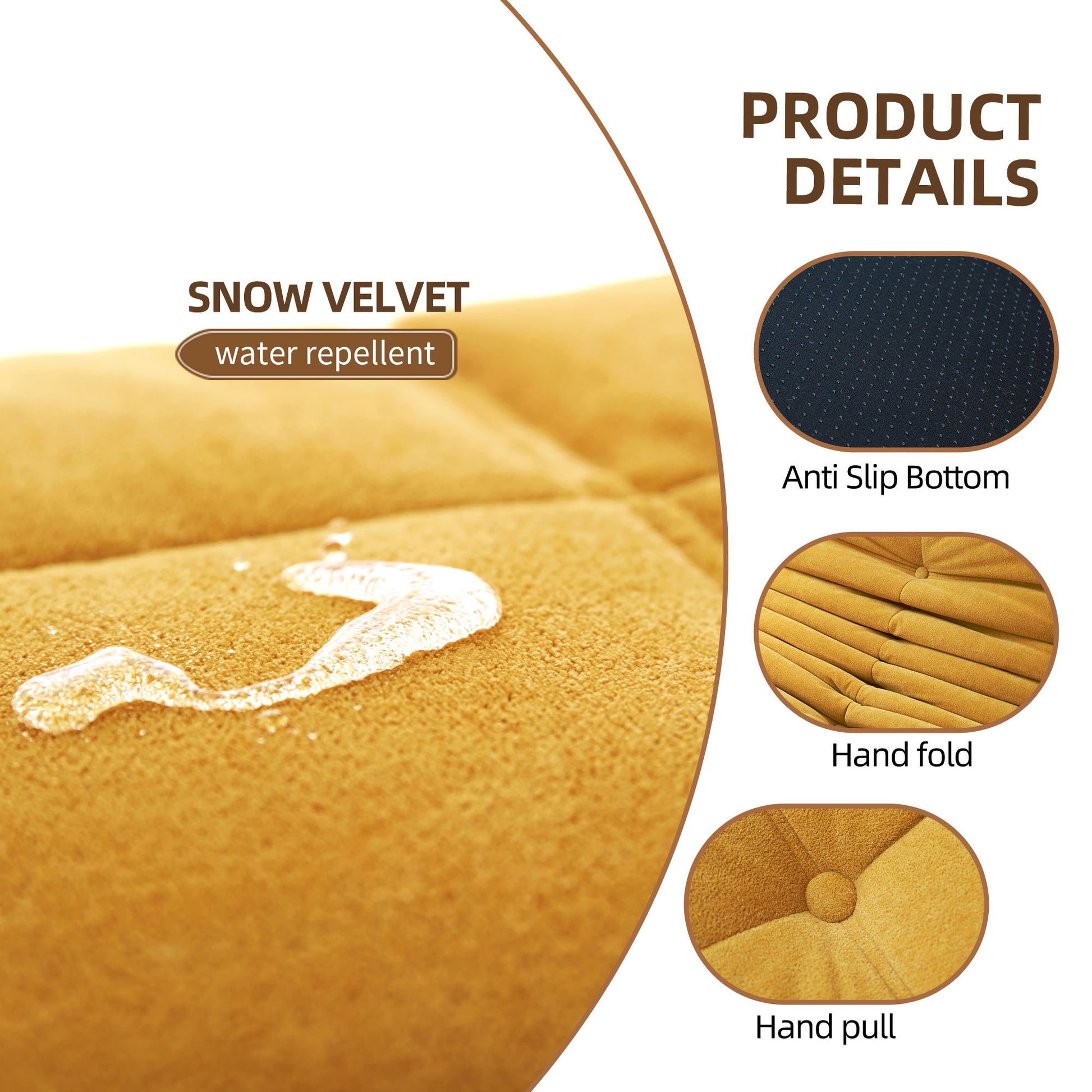 Floor Sofa Bean Bag Chair For Adults Fireside Bean Bag Lounger Memory Foam Chair For Home, Office, Apartment Or Gaming Venue Yellow Polyester Primary Living Space Firm Art Deco Armless Foam Polyester Blend