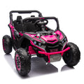 24V Two Seater Kids Ride On Utv W Parents Remote Control,Four Wheel Suspension,Slow Start,Large Wheel Design,Anti Collision Bar,Storage Space,Music,Usb,Bluetooth,Volume Control,Led Lights For Kids 3 . Pink 100 149 Lbs Polypropylene