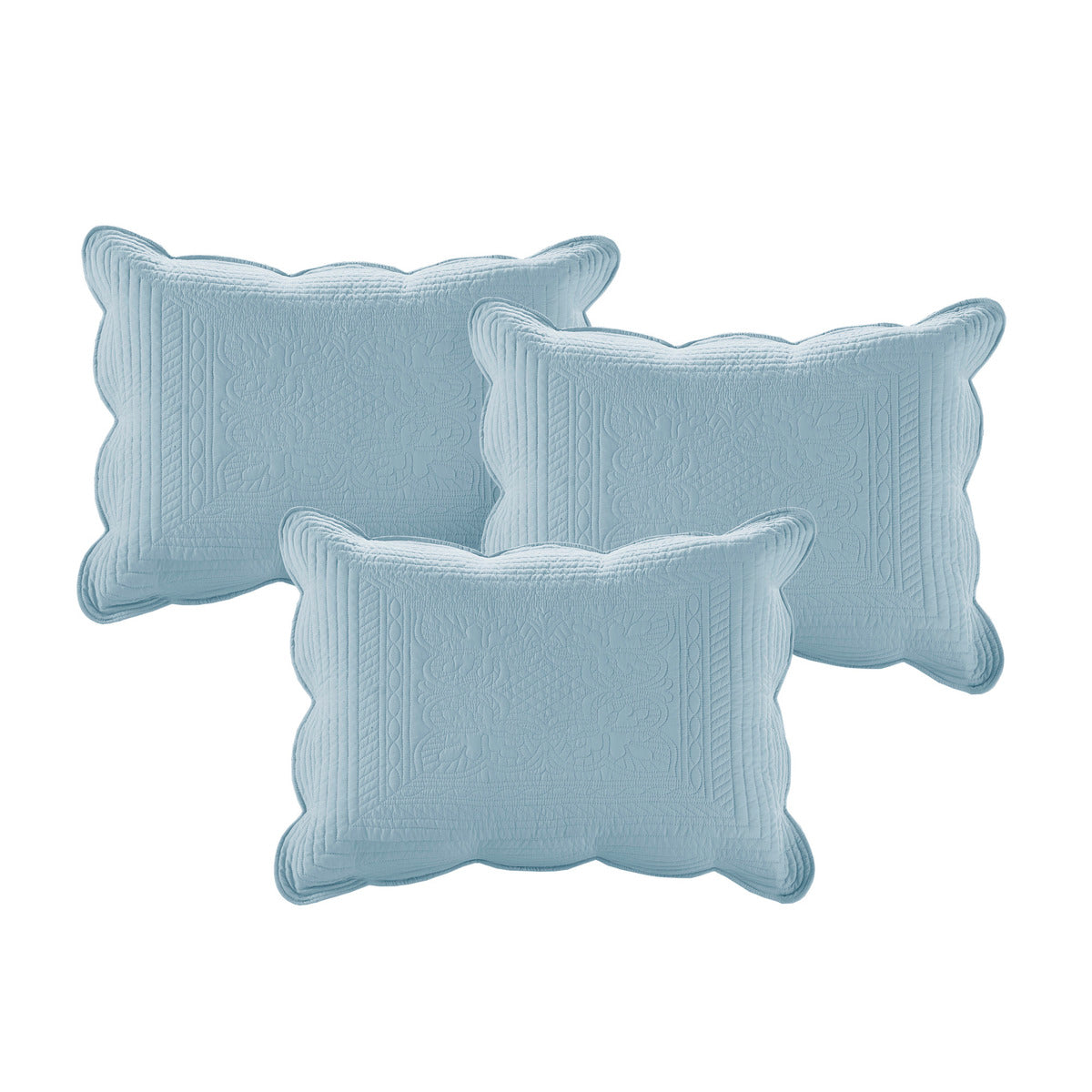 6 Piece Reversible Soped Edge Daybed Cover Set Blue Daybed Blue Polyester