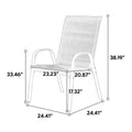 2 Piece Patio Chairs, Outdoor Camping Chairs Withtextilene Fabric, Set Of 2 Garden Chairs With Armrest High Backrest For Garden Patio Pool Beach Yard Space Saving Brown Brown Steel