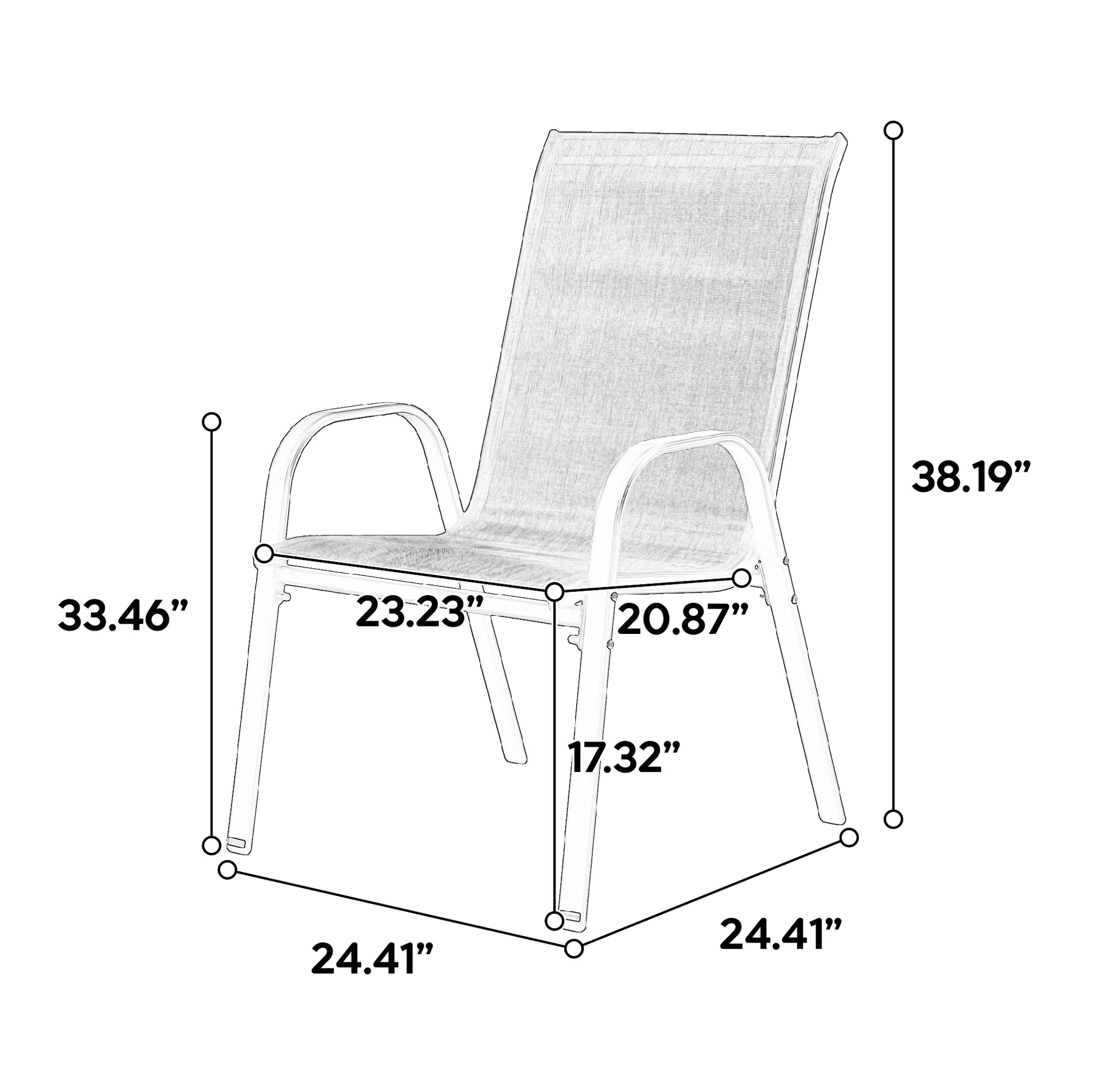 2 Piece Patio Chairs, Outdoor Camping Chairs Withtextilene Fabric, Set Of 2 Garden Chairs With Armrest High Backrest For Garden Patio Pool Beach Yard Space Saving Brown Brown Steel