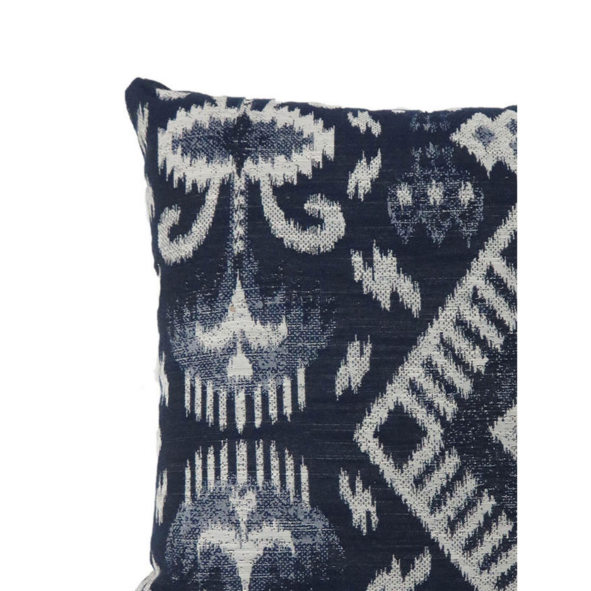 Contemporary Style Set Of 2 Throw Pillows, Navy Blue Navy Blue Polyester